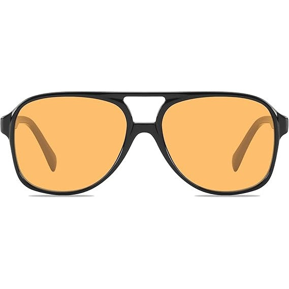 Retro Large Frame Aviator Sunglasses, Unisex Vintage 70s Style