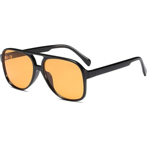 Retro Large Frame Aviator Sunglasses, Unisex Vintage 70s Style