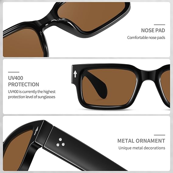 Trendy Square Frame UV400 Sunglasses for Men and Women