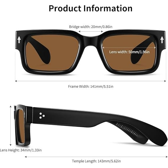 Trendy Square Frame UV400 Sunglasses for Men and Women
