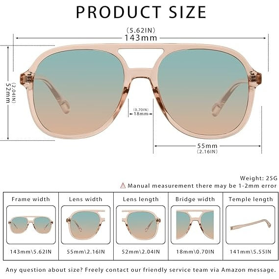 Vintage 70s Square Aviator Sunglasses
