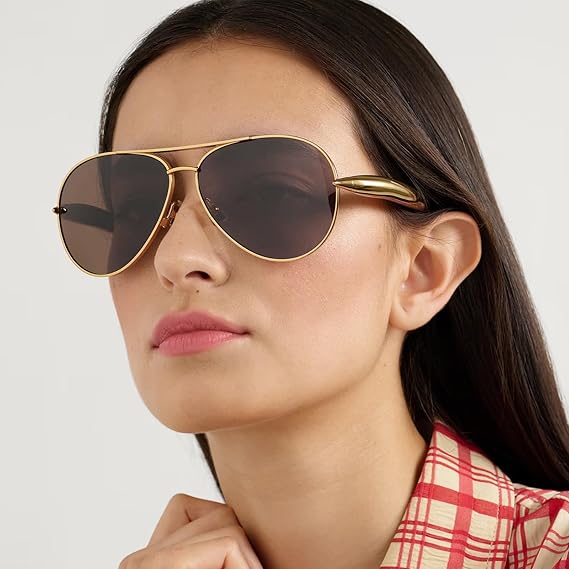 Gold Retro Oversized Aviator Sunglasses