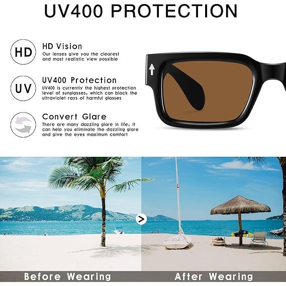 Trendy Square Frame UV400 Sunglasses for Men and Women