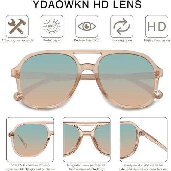 Vintage 70s Square Aviator Sunglasses
