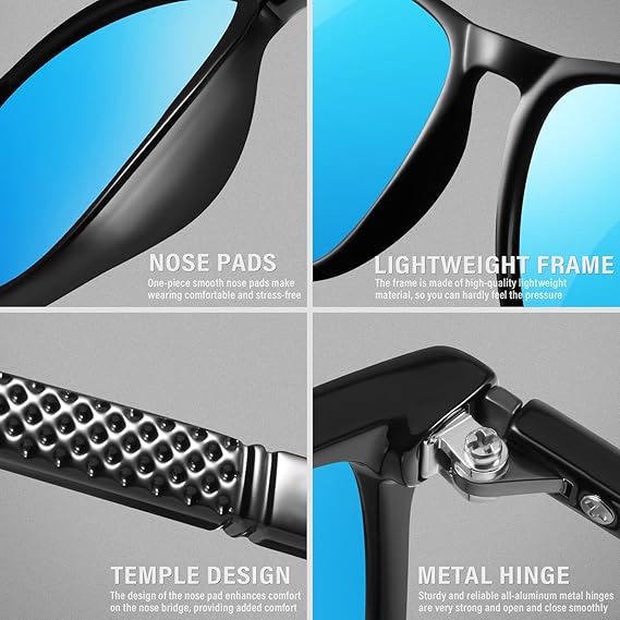 Men’s Polarized UV Protection Sunglasses, Lightweight Outdoor Eyewear